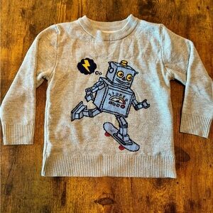 Size 110 (5 years) grey robot sweater